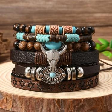 Imagem de Pulseiras femininas empilháveis ocidentais douradas turquesa joias boho outono moda concerto country roupa amizade presentes de Natal, Medium, Latão, Sem Pedra Preciosa