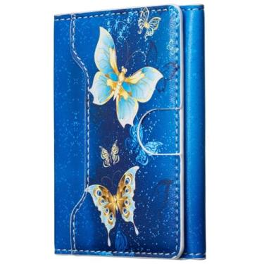 Imagem de LaiYHe Carteira magnética, 6 compartimentos para cartão, flip de couro PU, telefone minimalista fino, compatível com telefones e capas MagSafe, para iPhone 17/16/15/14/13/12/Pro/Max/Plus (borboleta