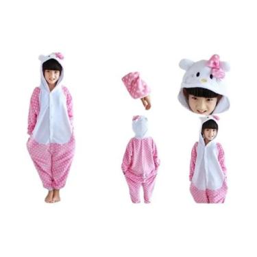 Imagem de Pijama Kigurumi De Pelúcia Para Meninas, Estilo Cartoon, Quente Para O