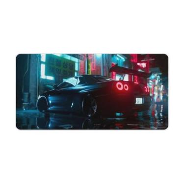 Imagem de JDM Car R32 Reflection Neon Retro Car Desk Table Pad Mouse Pad Antiderrapante Grande Material de Escritório Tapete de Mesa de Borracha Impermeável Tapete de Escrita para Escritório Jogo Casa 30 x 60