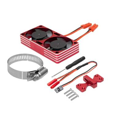 Imagem de simhoa Kit de Ventoinhas para Dissipação de Calor do Motor de Carro RC 22000RPM com Resfriamento Duplo e Radiador de Motor, Vermelho