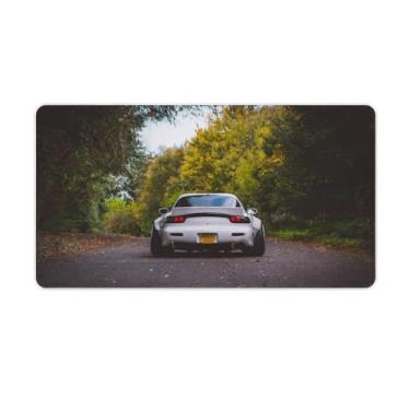 Imagem de HouLaiZhe JDM Tapete de mouse grande para jogos JDM Rx7 carro branco clássico modificação tapete de mesa base de borracha antiderrapante acessórios de computador laptop suprimentos bloco de escrita