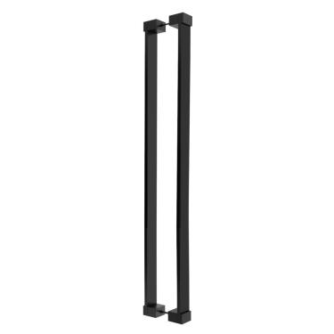 Imagem de Puxador Para Portas Em Aço Inox Preto Fosco Apolo Grego Metal 40cm