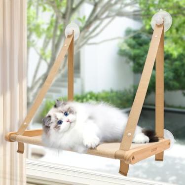 Imagem de CATISM Poleiro de Janela para Gatos, Assento de Janela de Rede para Gatos, Cama de Redes para Janelas de Gatos para Gatos Internos, Poleiro de Gato Grande com Ventosas de Parafuso Resistentes para Gat