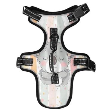 Imagem de STAYTOP Peitoral fofo para cães/gatos coala, ajustável, macio, acolchoado, peitoral para animais de estimação, refletivo, sem asfixia, clipe frontal de fácil controle para cães/gatos - P