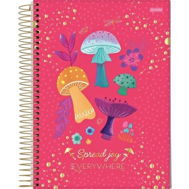 Imagem de Caderno Espiral Capa Dura Universitário 1 Matéria Bloom 80 Folhas Jandaia Rosa