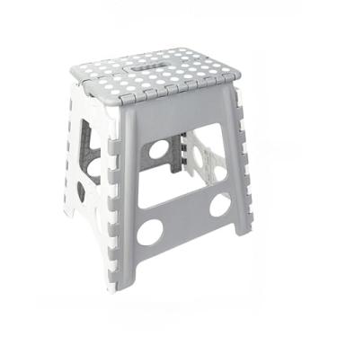 Imagem de Banqueta Plástica Banco Multiuso Dobrável com Alça Antiderrapante Capacidade 150kg banquinho banheiro para Camping, Pesca, Trabalho e Lazer