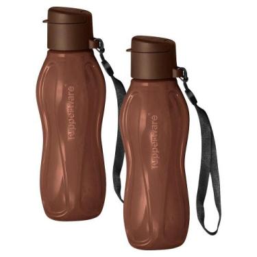 Imagem de Kit 2 Garrafas de Água Tupperware Eco Tupper Chocolate 310ml