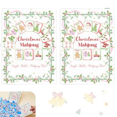 Imagem de Soulchen 2 Pcs Mahjong Tile Mixer Shufflers for Mixing and Shuffling Tiles Plastic Mahjong Accessories Gifts for Lovers Games Decorative Printed Design (Christmas Style)