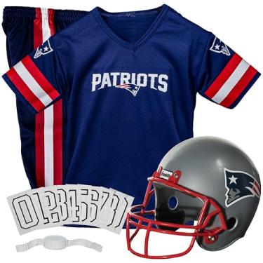 Imagem de Franklin Sports New York Jets Conjunto de uniforme de futebol infantil, New England Patriots, Small