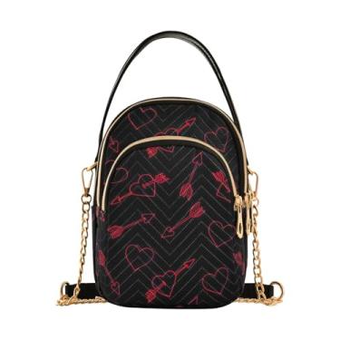 Imagem de Bolsas transversais transversais para mulheres, vários bolsos, bolsas e bolsas, bolsa tiracolo para mulheres, One Arrow Through the Heart, 15*21*8cm