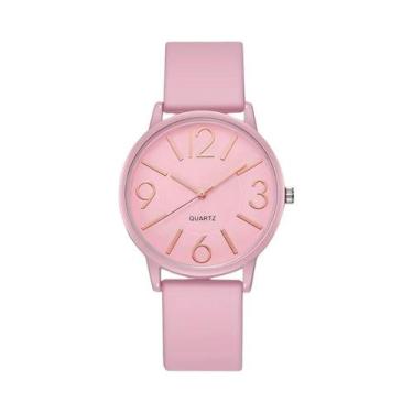 Imagem de Relógio Casual Feminino Com Mostrador Árabe Pulseira De Silicone Moda 