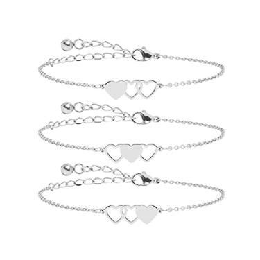 Imagem de Pulseira de Irmã da Hofoya para 3 Melhores Amigas, bracelete de joias para presente, amizade para 3 conjuntos de presente de amizade de longa distância
