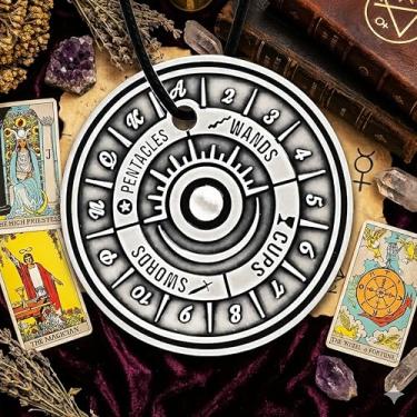 Imagem de Tarot Cards Coin for Divination Readings, Spin and Stop Decision Tool, Fortune Telling Deck Spinner (Antique Silver)