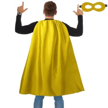 Imagem de Dajiahao Capas e máscaras de super-herói adulto – Capas de vampiro de Halloween, capas para adultos cosplay festa à fantasia (amarelo)