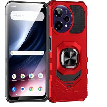 Imagem de Capa para celular Cricket iCon Pro 2026/At&t Motivate Pro 2 5G com protetor de tela, suporte de anel magnético + parte traseira de policarbonato fosco + amortecedor de silicone macio resistente +