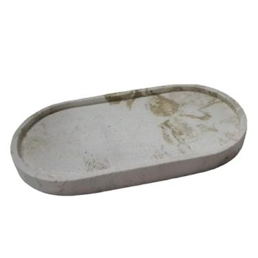 Imagem de Bandeja Decorativa Oval Multiuso | Marmorizado | Kit |Granilite | Porta Jóias | Acessórios | Porta Velas 17.5 cm x 9 cm para Casa Sala Quarto e Ambientes de Decoração Elegante(Mármore gold)