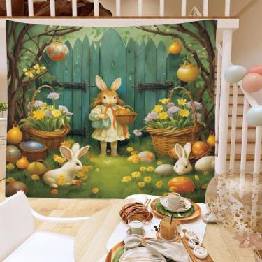 Imagem de Microtecido de parede para tapeçaria de coelho de Páscoa 150x130cm - y