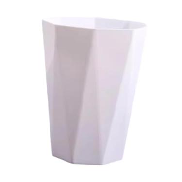 Imagem de Ｂｅｓｇａ Lixeira pequena sem tampa, recipiente de lixo simples, cesto de lixo para sala de estar, lavanderia, dormitório ou casa, Branco