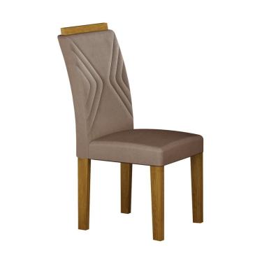 Imagem de Conjunto 2 Cadeiras Estofadas Clara Plus Freijó