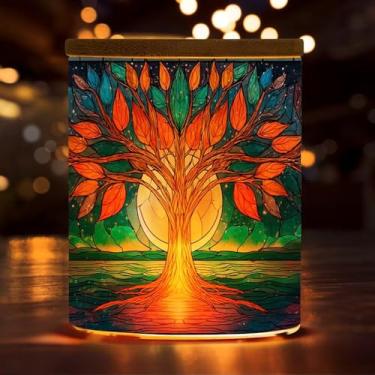 Imagem de Suporte de vela de luz de chá, potes de vela de vidro da árvore da vida, suportes românticos para mesa de centro de mesa, quarto, decoração de casa