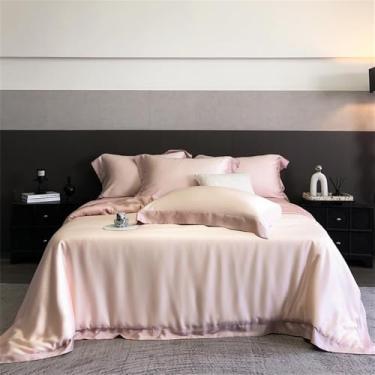 Imagem de Jogo de Cama em Fibra Super Macia e Sedosa com Toque Fresco, Incluindo Capa de Edredom, Lençol de Baixo e Fronhas, Cor 4, Tamanho Queen (200x230cm) - 4 peças