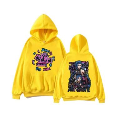 Imagem de Moletom Unissex Harajuku Hip Hop Anime Arcane Pullover Streetwear Pres