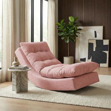 Imagem de Poltrona Balance Exclusiva Bouclé Premium De Luxo Com Leve Balanço Para Sala Quarto e Área de Leitura