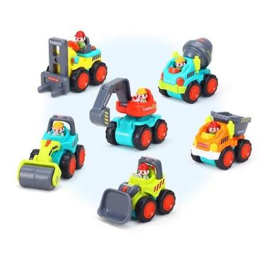 Imagem de Conjunto de carros de brinquedo em PVC para crianças pequenas Bulldoze