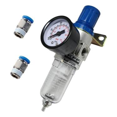 Imagem de 2X Filtro Regulador Ar Compressor 1/4 Completo Com Conexões
