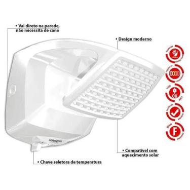 Imagem de Ducha Lorenzetti Futura Multitemperaturas Branca 7500W 220V, 7500W, 22