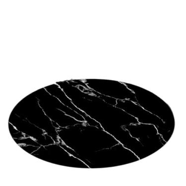 Imagem de Tapete redondo com padrão de mármore, tapete de engatinhar, decoração de casa, tapetes de tamanho grande para sala de estar, quarto, banheiro (preto escuro, 40 x 40 cm)