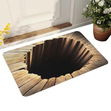 Imagem de Tapete de área de ilusão óptica | Tapete antiderrapante Endless Abyss - capacho de efeito visual 3D de 50 x 80 cm | para ambientes internos e externos, banheiro, entrada, porta da frente, quarto