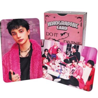 Imagem de Viwezspeex Stray Kids Laser DO IT Photocards 124 PCS Photo Cards with Holo Effect Stray Kids Kpop Gift 60PCS Lomo Cards And 64pcs Stickers Merch for Boys and Girls (FELIX)