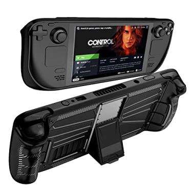 Imagem de Kickstand Protective Case for Steam Deck, TOLIFEEL TPU & PC Hybrid Cover Protector with Adjustable Stand Base, Shock-Absorption, Anti-Scratch Design 2022 Release (Full Black)