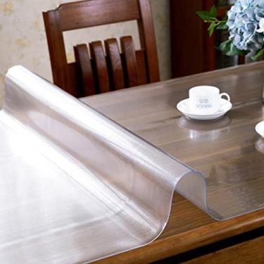 Imagem de U5GAAALPPQ9 Tapete de mesa transparente, capa grossa, elegante, tapete de mesa para 2, 4, 6 pessoas, multiuso (transparente b2 mm 70 x 130 cm)