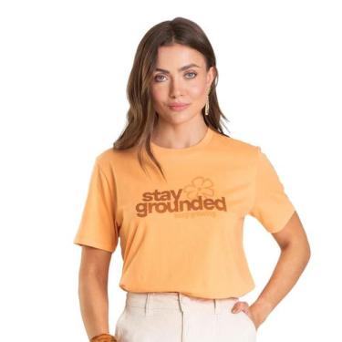Imagem de T-Shirt Feminina em Meia Malha Dianna Laranja, PP, Laranja