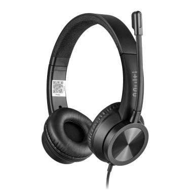 Imagem de Headset com Fio HF1100 Cabo USB + Adaptador USB-C Cabo de 150 CM com Controle de Volume Integrado Acolchoamento - PH501
