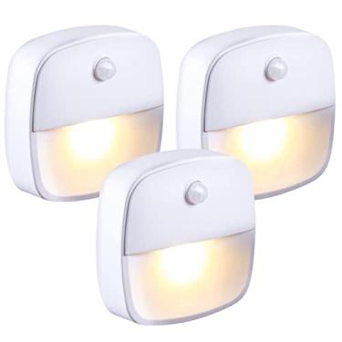 Imagem de 3 PÇS Lâmpada LED de Luz Noturna com Sensor Movimento Operada por Bateria para Cozinha Armário Balcão Decoração Parede