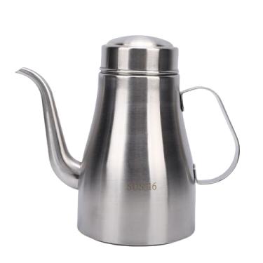 Imagem de SUNGOOYUE Garrafa Dispensadora de Azeite, Lata de óleo de Aço Inoxidável Com Tampa de Fivela de Travamento à Prova de Vazamentos e Alça Ergonômica, para Cozinha, Restaurante, Cozinhar e (32 onças)