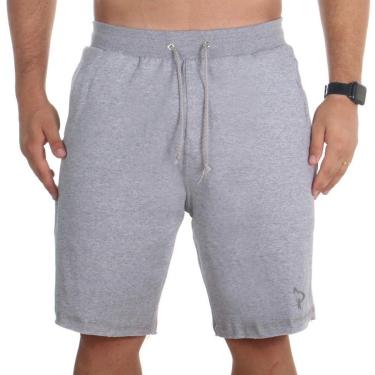 Imagem de Bermuda Plus Size Short Algodao Moletom Masculino Lisa Cordao Ajustavel Tamanho Grande Confortavel-Masculino