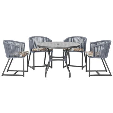 Imagem de Mesa Com 4 Cadeiras E Noronha Estofado 6 Trama Original Prata