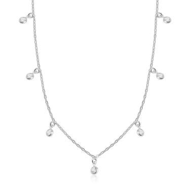 Imagem de Colar Pingentes Pontos De Luz Prata 925