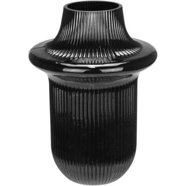 Imagem de Vaso Decorativo Enfeite Casa Vintage Home&co Vidro 22x16x16cm Preto