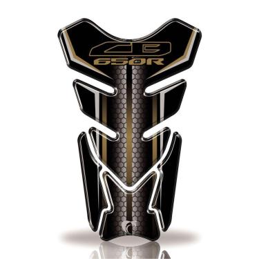Imagem de Protetor De Tanque Adesivo Moto Honda Cb 650R Dourado Preto