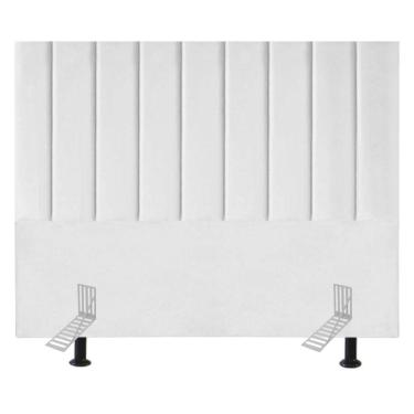 Imagem de Cabeceira Cama Casal Box Queen Size 160 Cm Maya Corino E Frame branco