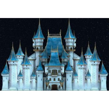 Imagem de Painel de Tecido Sublimado Castelo Céu Estrelado de Noite - Fabrika de