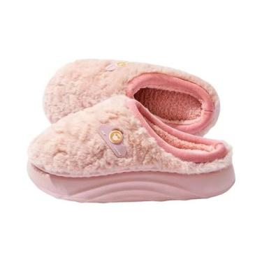 Imagem de Chinelos De Inverno Femininos Com Forro De Pelúcia Antiderrapantes Com