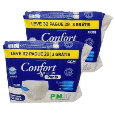 Imagem de Kit 64 Fraldas Geriátrica Confort Master Pants, P-M