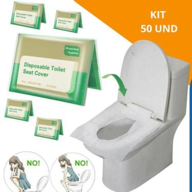 Imagem de kit 50 Protetor de Assento Sanitário Descartável portátil - 123 util
